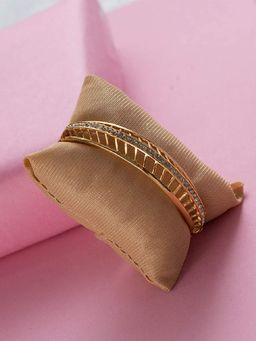 Estele - Gold Plated Studded Feather Cuff Bracelet for women